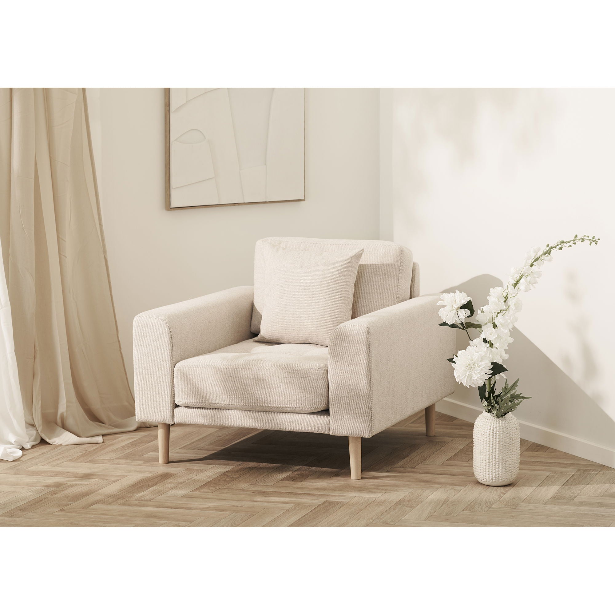 Lido – Loungesessel, sandfarben, modern & komfortabel, 92 × 90 × 54 cm